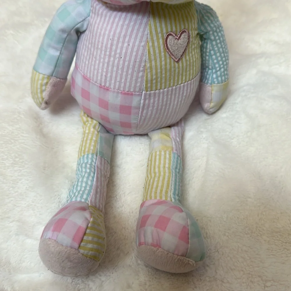 Pottery Barn Kids Plush Stuffed Patchwork Bunny Rabbit 16